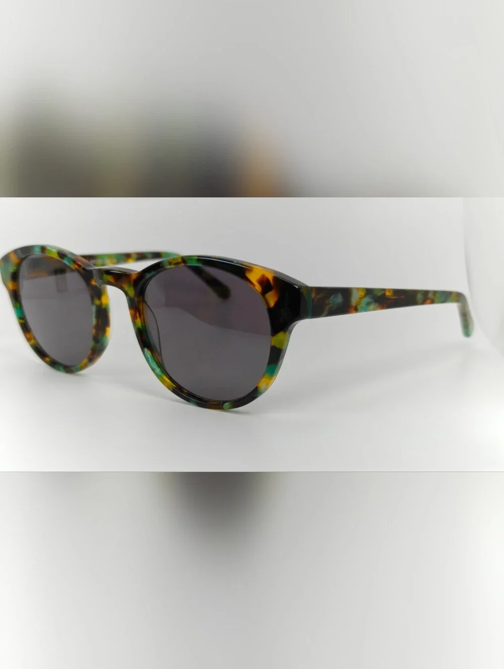 Coppola. Marble Tortoise & Teal Round Frame. Unique Color.